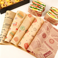 Emballage alimentaire personnalisé avec logo, pour pizzas, frites, tacos, hamburgers, papier résistant à la graisse à carreaux roses
