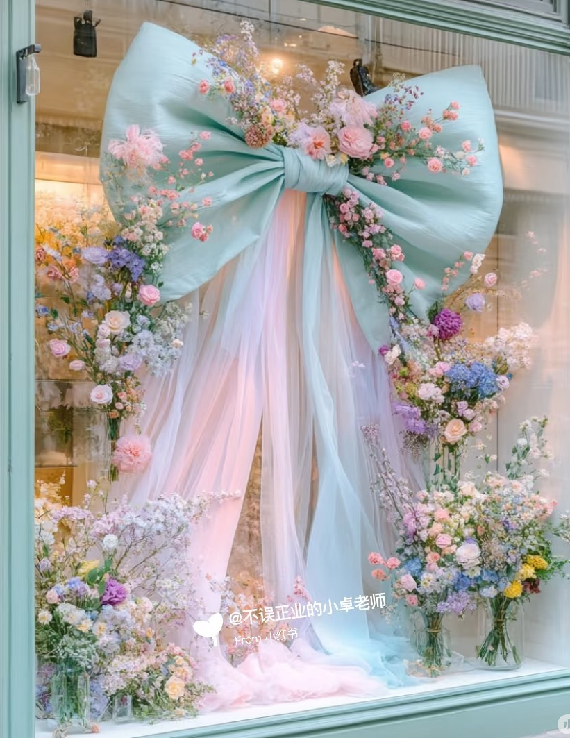 Ice silk blue 1.5 m wide yarn 2.4 m(with shelf and flowers)