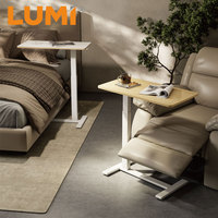 Bureau mobile pour la maison, bureau latéral réglable en hauteur avec ressort à gaz, table pour ordinateur portable, lit, canapé, hôpital, café, bureau debout avec roulettes