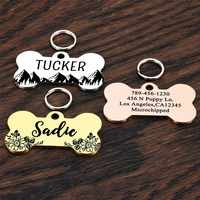 Usine en acier inoxydable et acier au titane Pet étiquette d'identification en métal vierge Anti perte chat et chien pendentif avec gravure au laser