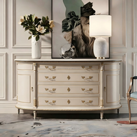 Buffet classique français avec sculptures ornées, armoire de salle à manger de luxe, commode, console, credenza