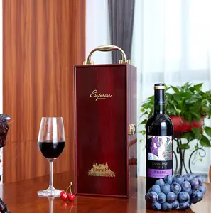 Luxo Brilhante Ouro Pintura Madeira Wine Box Gift Packaging Boxs