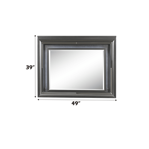 Db Sawyer Led <b>Mirror</b> Square Metallic Gray Wall Mounted Touch Switch Bathroom Use Modern Design - Product Image 3
