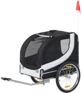 Remorque à vélo pliable 2-en-1 pour bébé et animal de compagnie avec structure de plate-forme pour les enfants à vélo - Product Image 2