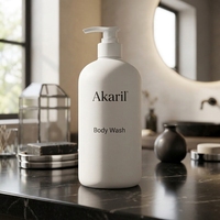 Gel douche hydratant et éclaircissant Akaril avec acide hyaluronique 500 ml pour le nettoyage quotidien du corps