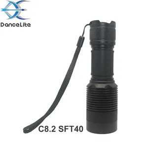 OEM LOGO Printing Powerful 2600 Lumens C8.2 SFT40 LED 21W High Power Flashlight Outdoor Torchlight