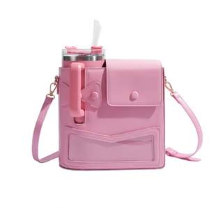 Nouveau design – Sac bandoulière en PU pour femme avec porte-bouteille d'eau 40 oz – Sac pour femme - Product Image 2