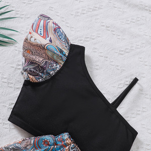 เสื้อผ้าเด็กฤดูร้อนไซส์ 3-7 ขวบ ขายส่งเสื้อผ้าเด็กสไตล์ชาติพันธุ์ ชุดเซ็ต 2 ชิ้น สายคล้องไหล่พิมพ์ลาย - Product Image 4