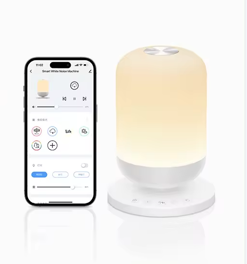 Smart APP Control Baby White Noise Sleep Aid Device With 34 Soothing Sounds Night Light Wake up Light White Noise Sound Machine