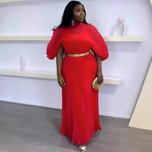 Vestidos de Mujer de Color Sólido con Pliegues Hechos a Mano de Estilo Africano, a la Moda - Product Image 4