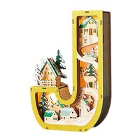 Grenzüberschreitende Handwerkskunst: LED-Buchstabenlampe, hohl, für Weihnachten, Alltag, Heimdekoration, Feiertagsgeschenk, Ornamente