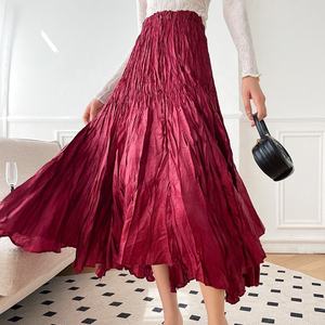 2024 été nouveau Miyake <span class=keywords><strong>jupe</strong></span> plissée décontracté demi-longueur danse <span class=keywords><strong>jupe</strong></span> grande balançoire a-ligne taille ample taille haute <span class=keywords><strong>jupe</strong></span> plissée - Product Image 1