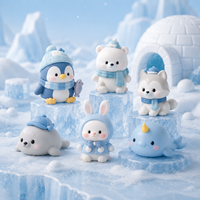 Figurines PVC personnalisées d'animaux arctiques mignons en boîte mystère : Ours polaire, Pingouin, Phoque – Jouets de collection Kawaii, mini figurines d'action en gros