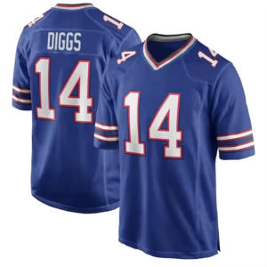 BUF 17 Josh Allen 14 Stefon Diggs 40 Von Miller 27 Tre'Davious白色顶级美国缝制足球球衣 - Product Image 5