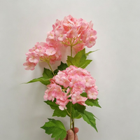 Fleurs artificielles en gros, hortensia boule de neige à 3 têtes, toucher réel, pour décoration de mariage et de maison, arrangement floral
