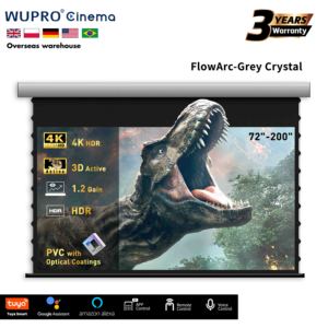 Pantalla de Proyección Motorizada Desplegable Wupro/OEM 4K de 110 Pulgadas, ALR, PVC Suave, Gris Cristal, FlowArc-Gray Crystal-110" - Product Image 1