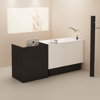 Bureau de réception minimaliste moderne à motif de travertin Petit comptoir de bar pour magasin de vêtements pour femmes Salon de coiffure Salon de beauté avant