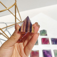 Pyramide en Fluorite Arc-en-ciel Naturelle de 3 cm en Gros, Pierre de Guérison en Cristal Coloré pour la Méditation Feng Shui et la Décoration Intérieure – Approvisionnement en Vrac