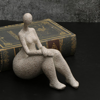 Figura de Resina de Mujer Gorda Haciendo Yoga, Modelo para Mueble de TV, Decoración Creativa para Sala de Estar, Regalo de Inauguración, Artesanía de Resina, Dama Gorda