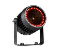Projecteur LED EPIC PAR IP65 étanche DMX512 RGBALC avec culot E27, anneau halo RGB et faisceau indépendants
