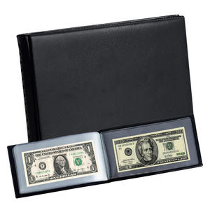 Album de collection de devises Zeno PU, classeur de <span class=keywords><strong>rangement</strong></span> d'argent sans fermeture pour les collectionneurs de billets de banque et de cartes à collectionner - Product Image 1