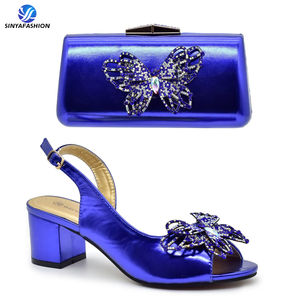 Nouvelles chaussures de danse et ensemble de sacs 6 <span class=keywords><strong>CM</strong></span> talons hauts avec pochette pour femmes chaussures de mariage et ensemble de sacs avec talons à nœud de qualité supérieure - Product Image 5