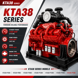 Motor Diésel CUMS KTA38-P1000 de 746 kW, 1800 rpm, Tipo V, <span class=keywords><strong>12</strong></span> Cilindros, 4 Tiempos, para Minería, Marina, Grandes Estaciones de Bombeo y Centrales Eléctricas - Product Image 1