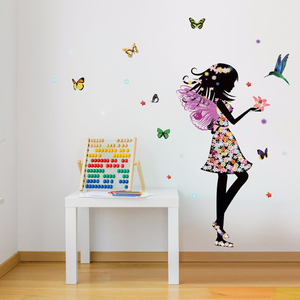 Removable Cô Gái Phòng Ngủ Trang Trí Nội Thất Cổ Tích Wallsticker 3D Tường Sticker PVC Sticker 1 Cái/Opp Túi Một Tấm 50*70Cm, Như Dưới Đây - Product Image 6