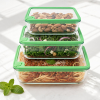 Boîte à lunch en verre borosilicate sans BPA avec couvercles, compatible micro-ondes, pour la vente au détail – Fournisseur direct usine