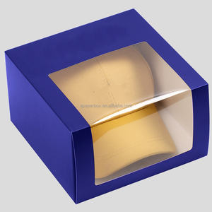 Caja de sombrero de tablero Kraft personalizada con tapa transparente al por mayor gorra de béisbol personalizada biodegradable cajas de envío - Product Image 2