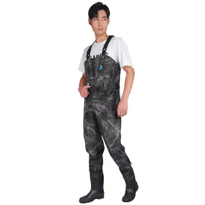 Venta al por mayor 3 capas transpirable Nylon PVC pecho wader traje de pesca con mosca pantalones de pesca waders impermeable wader