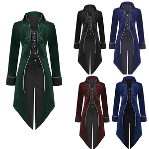 Veste Gothique <span class=keywords><strong>Steampunk</strong></span> Médiévale pour <span class=keywords><strong>Homme</strong></span> Pantalon Redingote Brodé pour Vintage Victorien Halloween Carnaval Costumes de Noël Top - Product Image 4