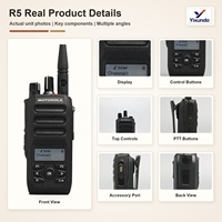 Radio Motorola R5 LKP DMR VHF 5W atau UHF 4W 256 Saluran IP67 Baterai IMPRES Peredam Kebisingan AI untuk Komunikasi Logistik