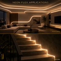 Bande LED néon en silicone 4*10mm à émission latérale, éclairage dissimulé ultra-étroit, décoration ambiante pour armoire, flexible, BIS CE