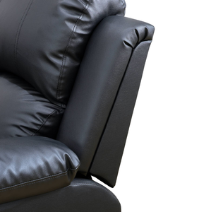 Black Semi PU and 3-Piece Couch <b>Living</b> <b>Room</b> <b>Sofa</b> Set - Product Image 5