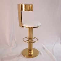 Tabouret de bar haut réglable en métal de luxe, minimaliste, avec dossier moderne en PU pivotant pour cuisine, bar à domicile, salle à manger, zone de négociation