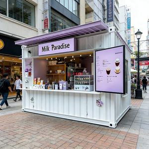 अनुकूलित कोल्ड ड्रिंक दूध चाय स्नैक दुकान सुंदर क्षेत्र कंटेनर हाउस बिक्री सुविधा स्टोर मोबाइल हाउस कियोस्क क्लिप पैनल - Product Image 2