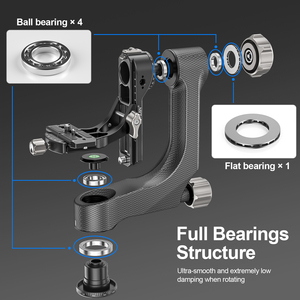 WEYLLAN PH9 <b>Gimbal</b> Tripod Head Carbon Heavy Duty <b>Gimbal</b> <b>Stabilizer</b> for <b>Camera</b> Telescope Load 20KG, Full Bearing Structure L798 - Product Image 3
