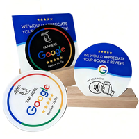 Panneau de table intelligent personnalisable en acrylique avec code NFC RFID QR pour utilisation hôtelière, étanche, résistant aux intempéries, compatible Android, Google Reviews