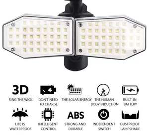 Iluminación Solar LED para Exteriores, Doble Foco, Sensor de Movimiento Ajustable, IP65 Impermeable, Lámpara de Pared para Jardín, Camino de Entrada - Product Image 5