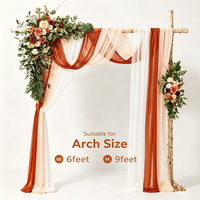 Kunstbloemen Chiffon Draperie Set van 5 Bloemstukken Ceremonie Bouquet Feestdecoratie Bruiloft Boog Achtergrond