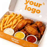 Boîte à emporter en papier écologique personnalisée, imprimée, résistante à l'huile, pour poulet frit, emballage pour snacks