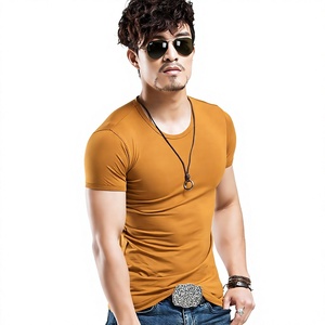 T-shirt personnalisé pour homme de haute qualité, manches courtes, en soie/coton, col rond, impression numérique, coupe classique, respirant, personnalisable - Product Image 3