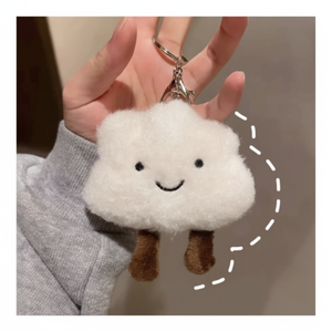 Portachiavi con ciondolo a forma di nuvola di cartone animato in morbido cotone carino zaino ciondolo ragazza peluche portachiavi direttamente dalla fabbrica 144 pz - Product Image 1