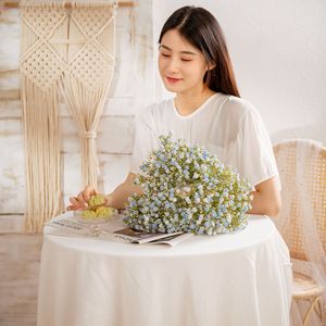 Bouquet de fleurs artificielles CallaFloral Baby's Breath blanc et rose clair, décoration de mariage, PVC, caoutchouc souple - Product Image 2