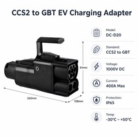 Connecteur de charge rapide DC 300A 400A, pistolet de charge EV 1000V 300A, GB/T CCS2, étanche IP67, prise de charge pour véhicule électrique, CE FCC