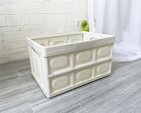 Pas cher prix promotion Offre Spéciale 22L Pliable En Plastique Pliable En Plastique Boîte De Déménagement Boîte De Rangement avec plateau en bois