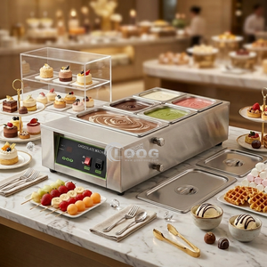 Matériel <span class=keywords><strong>de</strong></span> tempérage du chocolat électrique pour cuisine d'hôtel, <span class=keywords><strong>prix</strong></span> commercial, 5 pots à chocolat numériques en acier inoxydable - Product Image 3