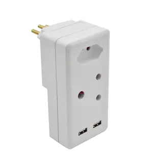 South African 2 AC Outlets Removable Adapter Plug