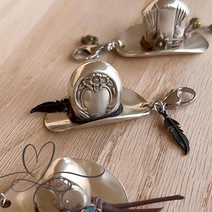 Handmade Cowboy Hat Pendant Zinc Alloy Themed Charm Unisex Gift Fashion Accessory - Product Image 3